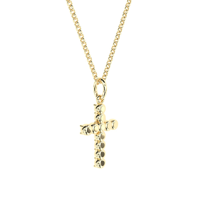 handmade cross pendant with lab grown diamonds by Formes