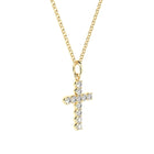 handmade cross pendant with lab grown or natural diamonds by Formes
