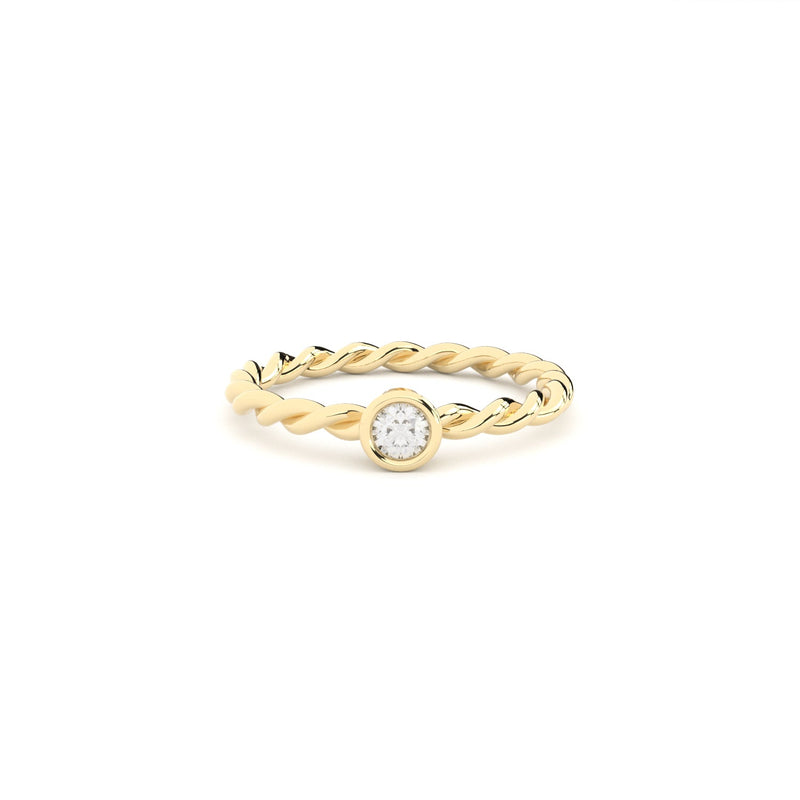 lab grown or natural diamond twisted ring