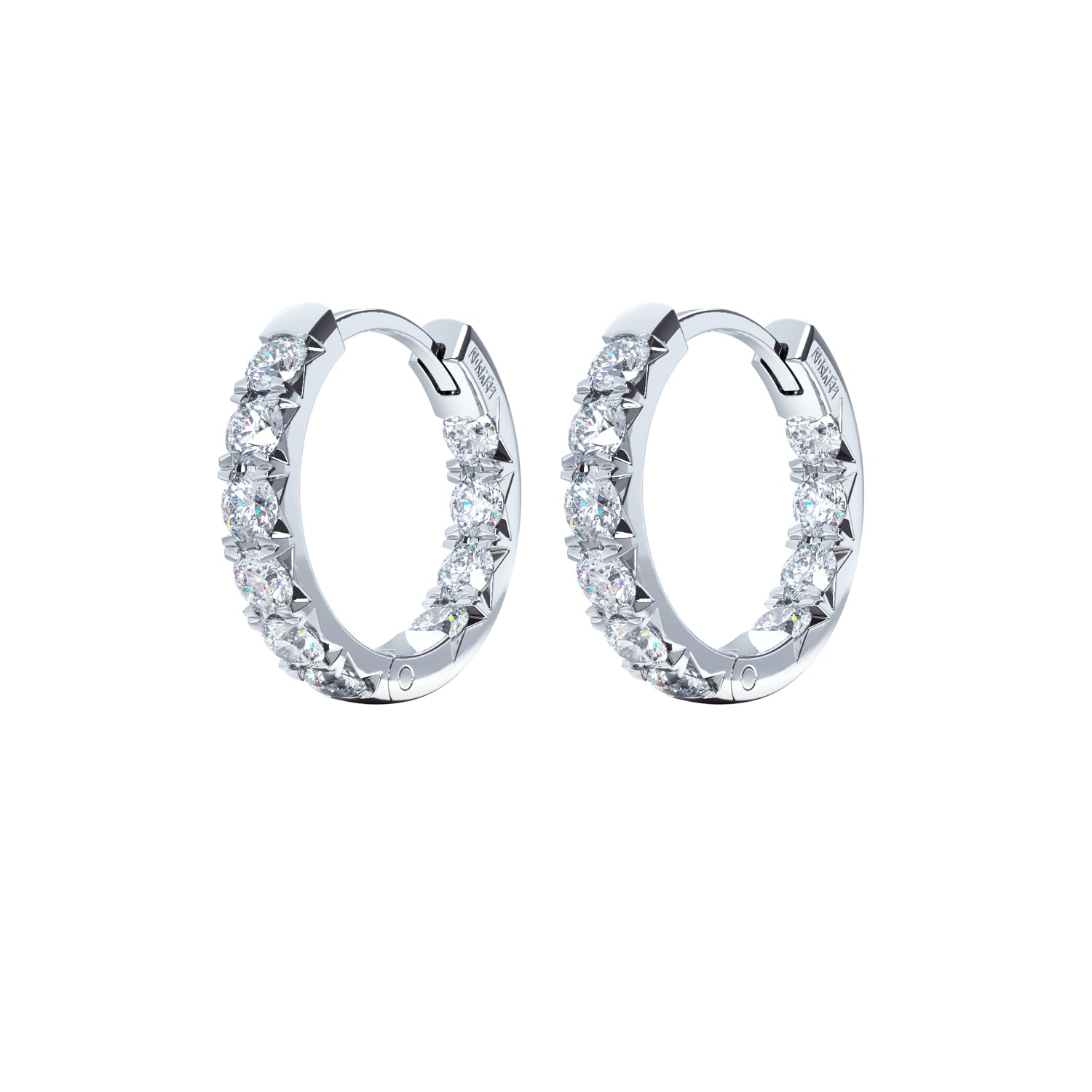 diamond hoops white gold