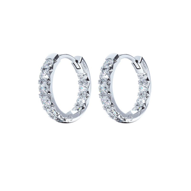 diamond hoops white gold