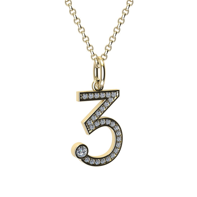 lab grown diamonds number 3 pendant