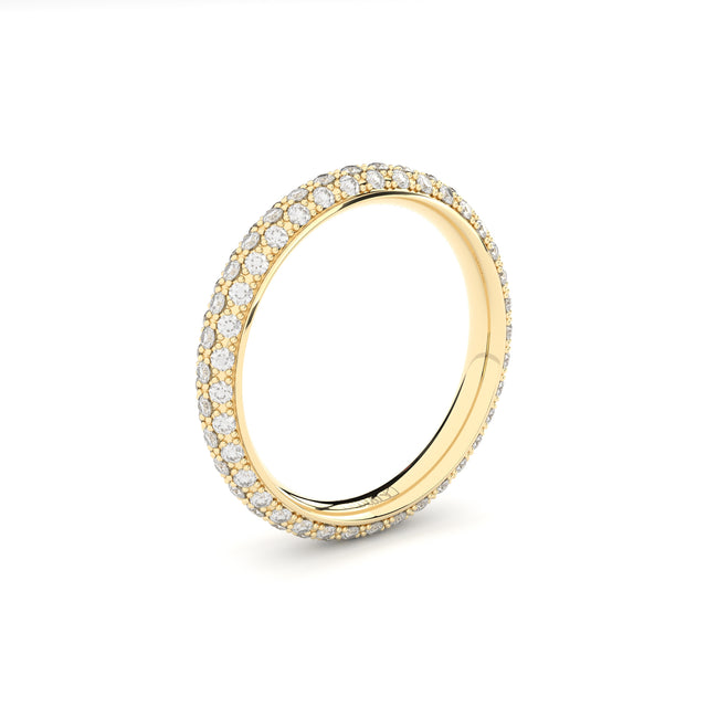 GRACE 3 ROWS PAVE RING