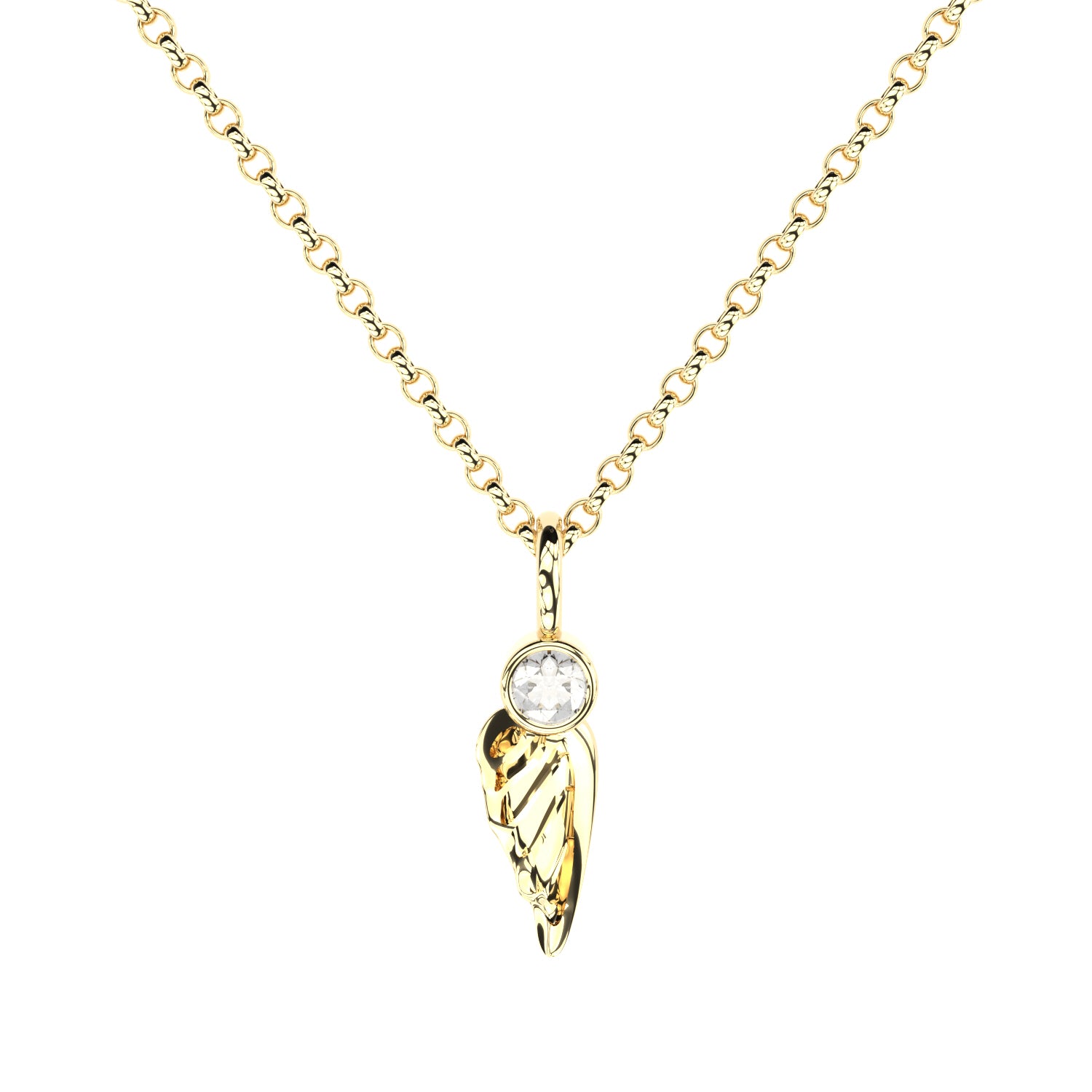 lab grown diamond wing pendant from 18 K gold by Formes
