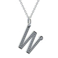 letter w pendant with lab made diamonds