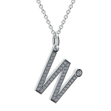 letter w pendant with lab made diamonds