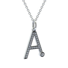INITIAL A PENDANT, SMALL, WHITE