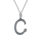 letter c pendant with lab made diamonds