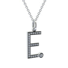 letter e pendant with lab made diamonds