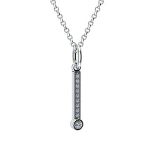 letter i pendant with lab made diamonds