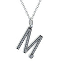 letter m pendant with lab made diamonds