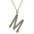 letter m pendant with lab made diamonds