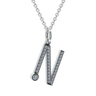 letter N pendant with lab made diamonds