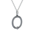 letter O pendant with lab made diamonds