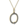 letter O pendant with lab made diamonds