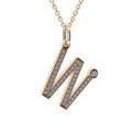 letter W pendant with lab made diamonds