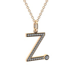 letter z pendant with lab made diamonds