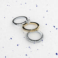 engagement and eternity rings and mama ring with lab grown diamonds by Formes