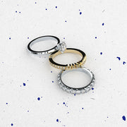 engagement and eternity rings and mama ring with lab grown diamonds by Formes