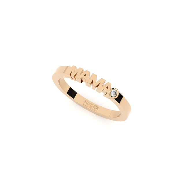 golden mama ring with lab grown diamond by Formes