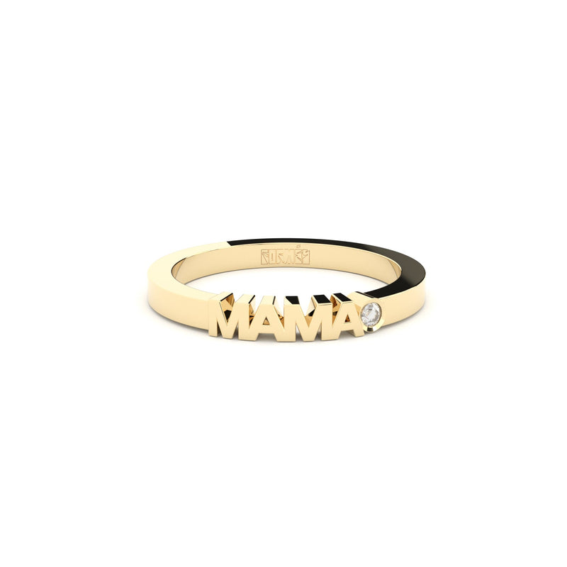 golden mama ring with lab grown diamond by Formes