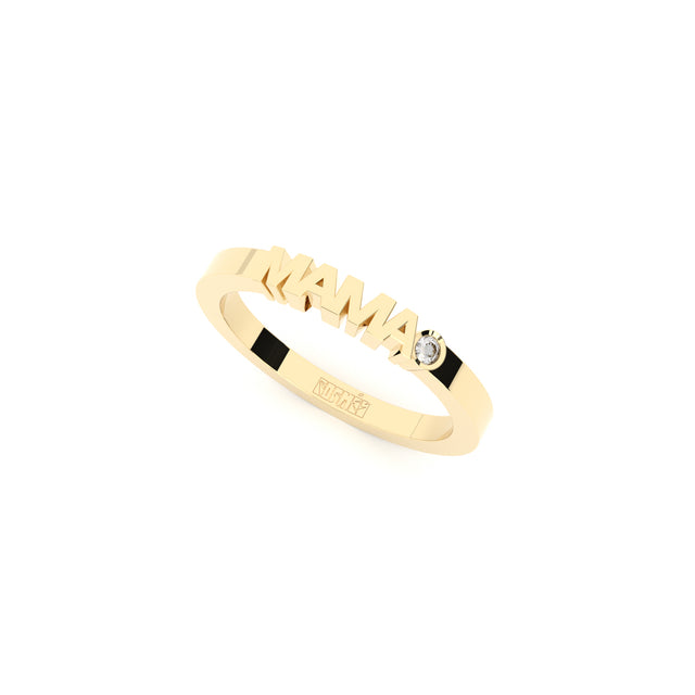 golden mama ring with lab grown diamond by Formes