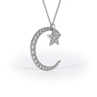 moon and star pendant with inverted  diamonds