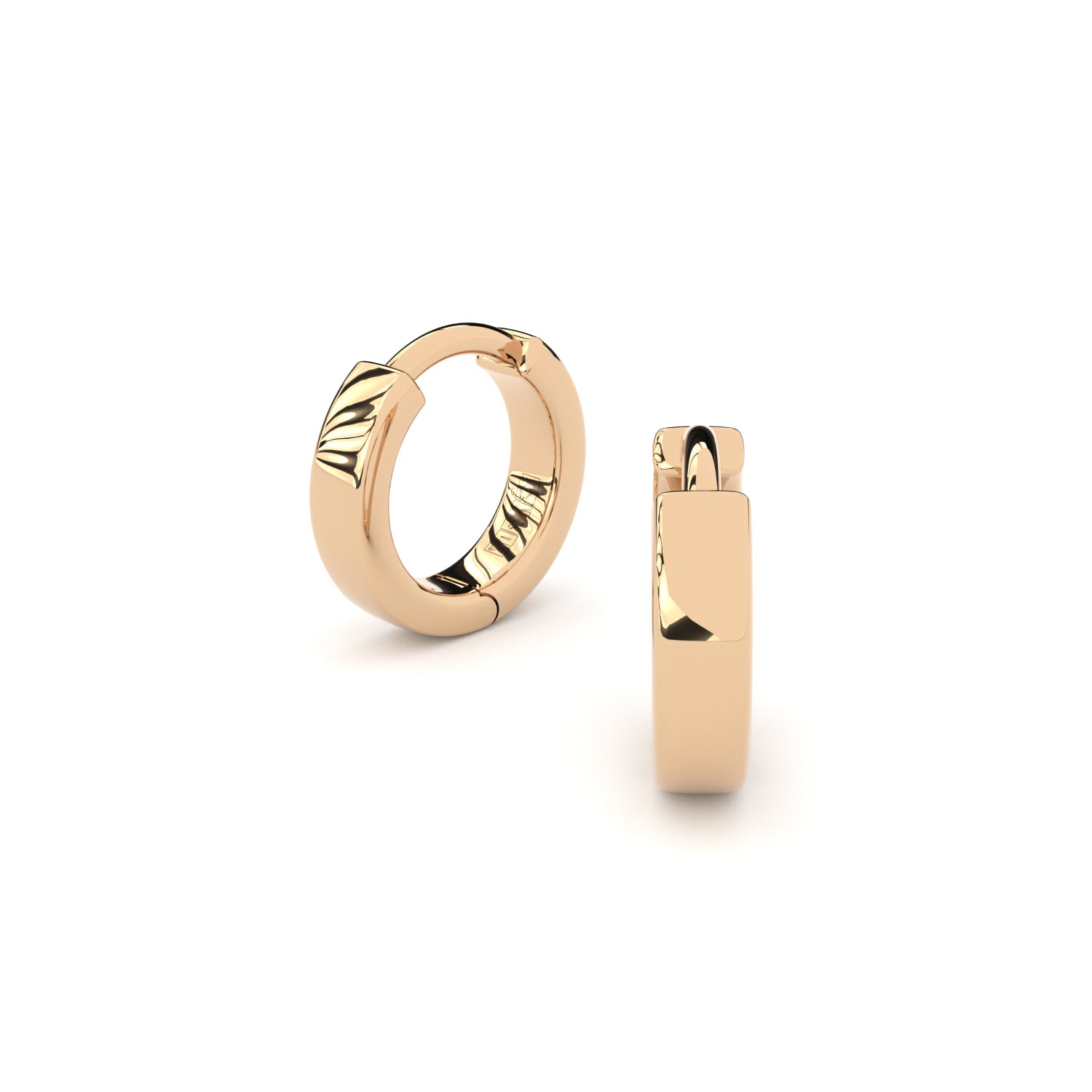 plain golden hoop earrings by Formes 10 mm