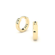 plain golden hoop earrings by Formes 10 mm