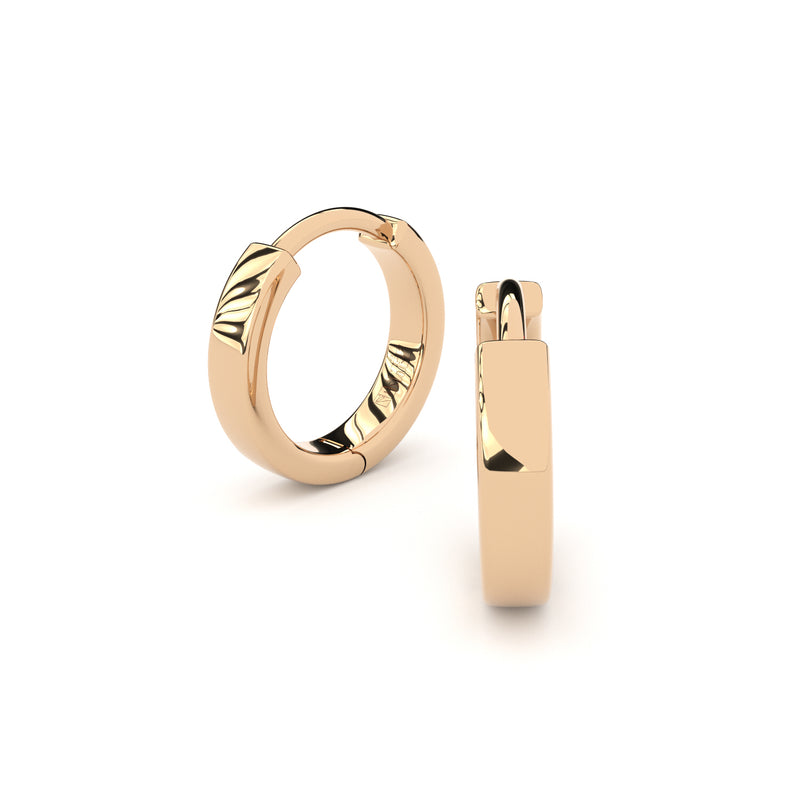 plain golden hoop earrings by Formes 12 mm