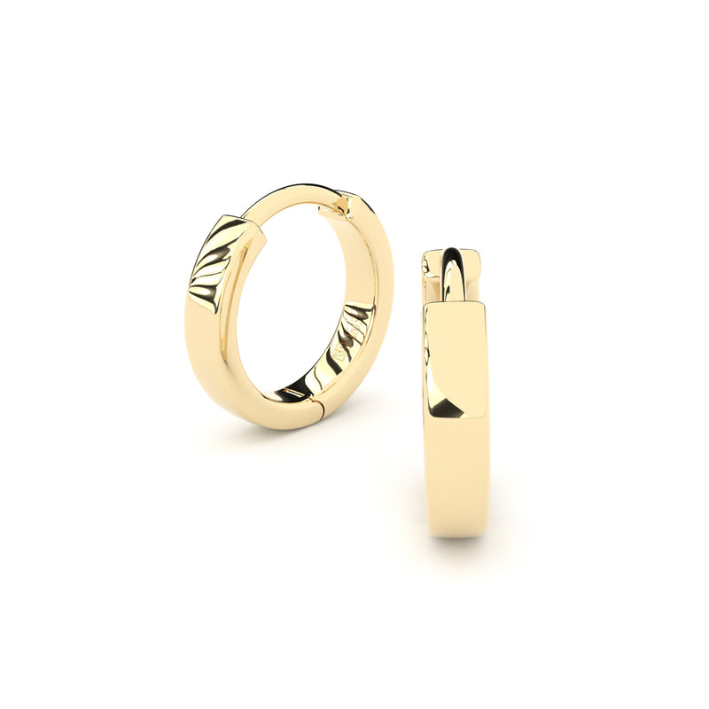 plain golden hoop earrings by Formes 12 mm