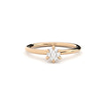 reinvented 6 prong solitaire engagement ring with lab grown diamonds by Formes
