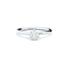 reinvented 6 prong solitaire engagement ring with natural or lab grown diamonds by Formes