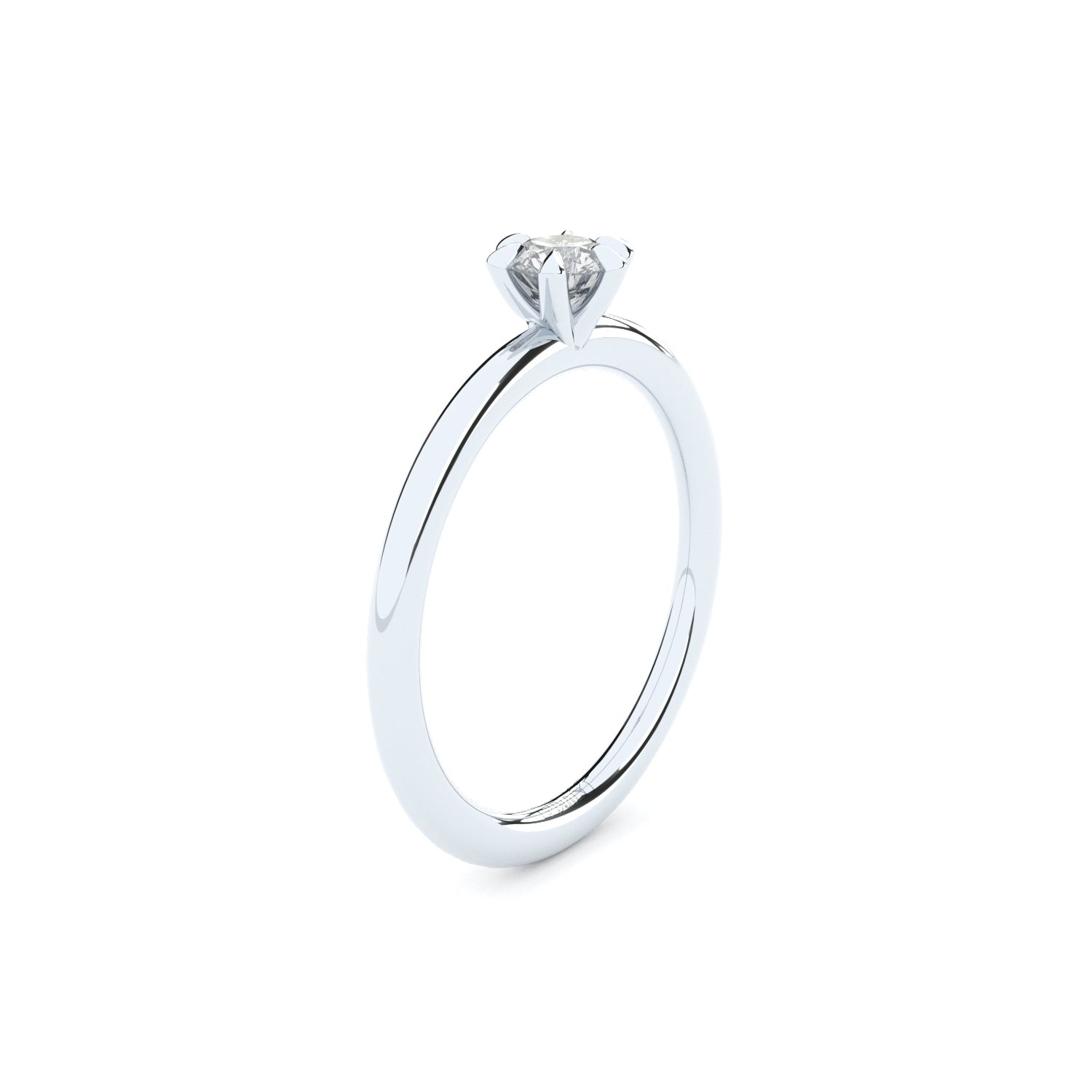 reinvented 6 prong solitaire engagement ring with natural or lab grown diamonds by Formes