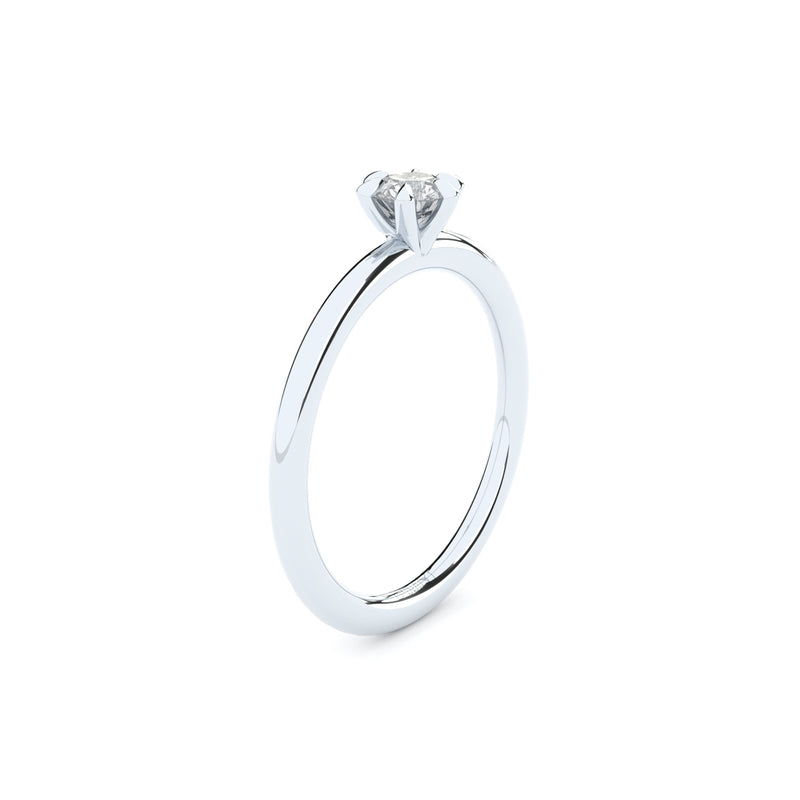 reinvented 6 prong solitaire engagement ring with natural or lab grown diamonds by Formes