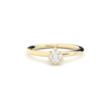 reinvented 6 prong solitaire engagement ring with natural or lab grown diamonds by Formes