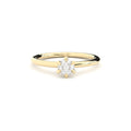 reinvented 6 prong solitaire engagement ring with lab grown diamonds by Formes