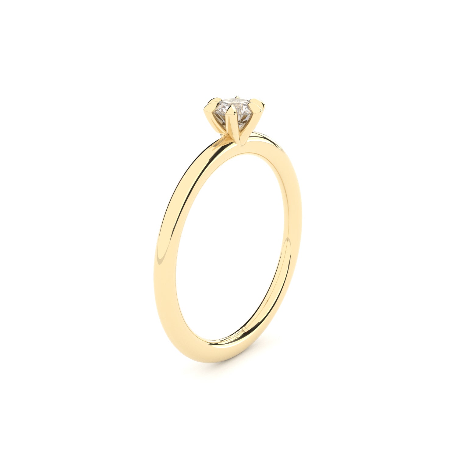 reinvented 6 prong solitaire engagement ring with natural or lab grown diamonds by Formes