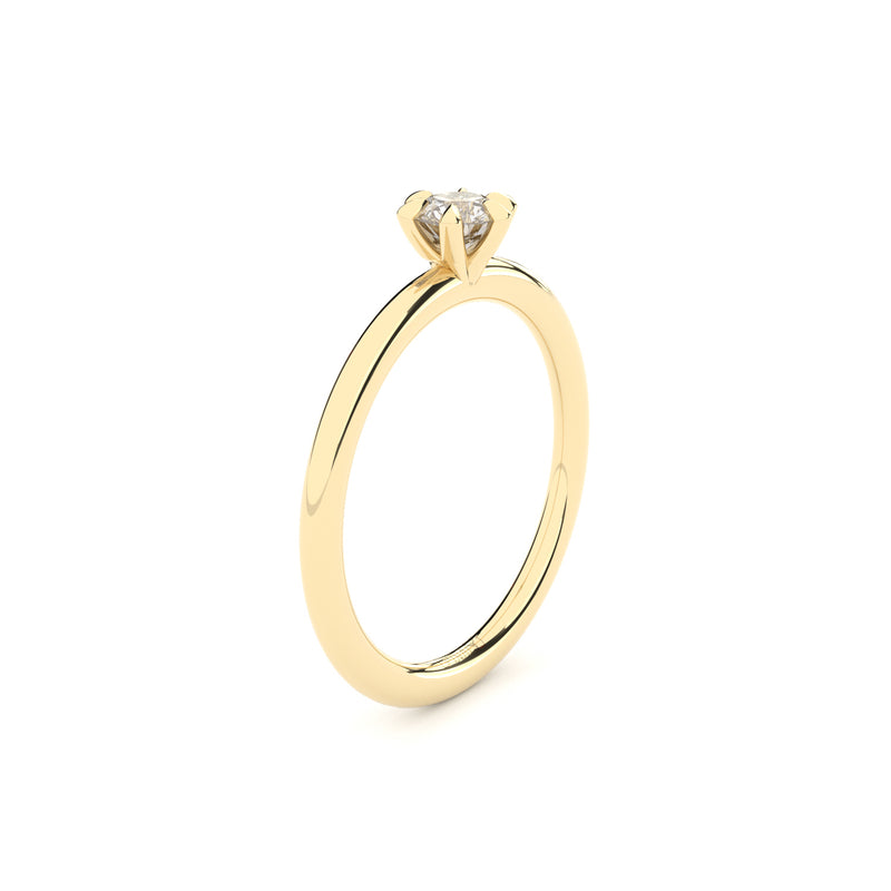 reinvented 6 prong solitaire engagement ring with natural or lab grown diamonds by Formes