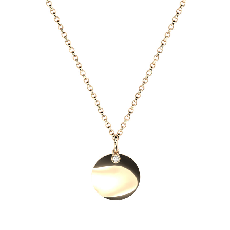 engraved pendant amulet with lab grown diamonds by Formes
