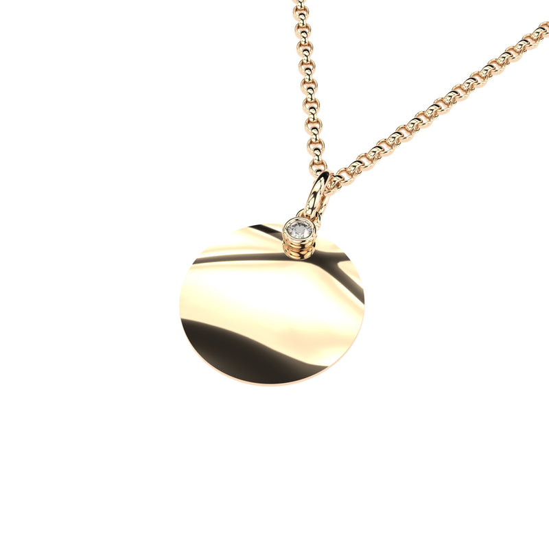 engraved pendant amulet with lab grown diamonds by Formes