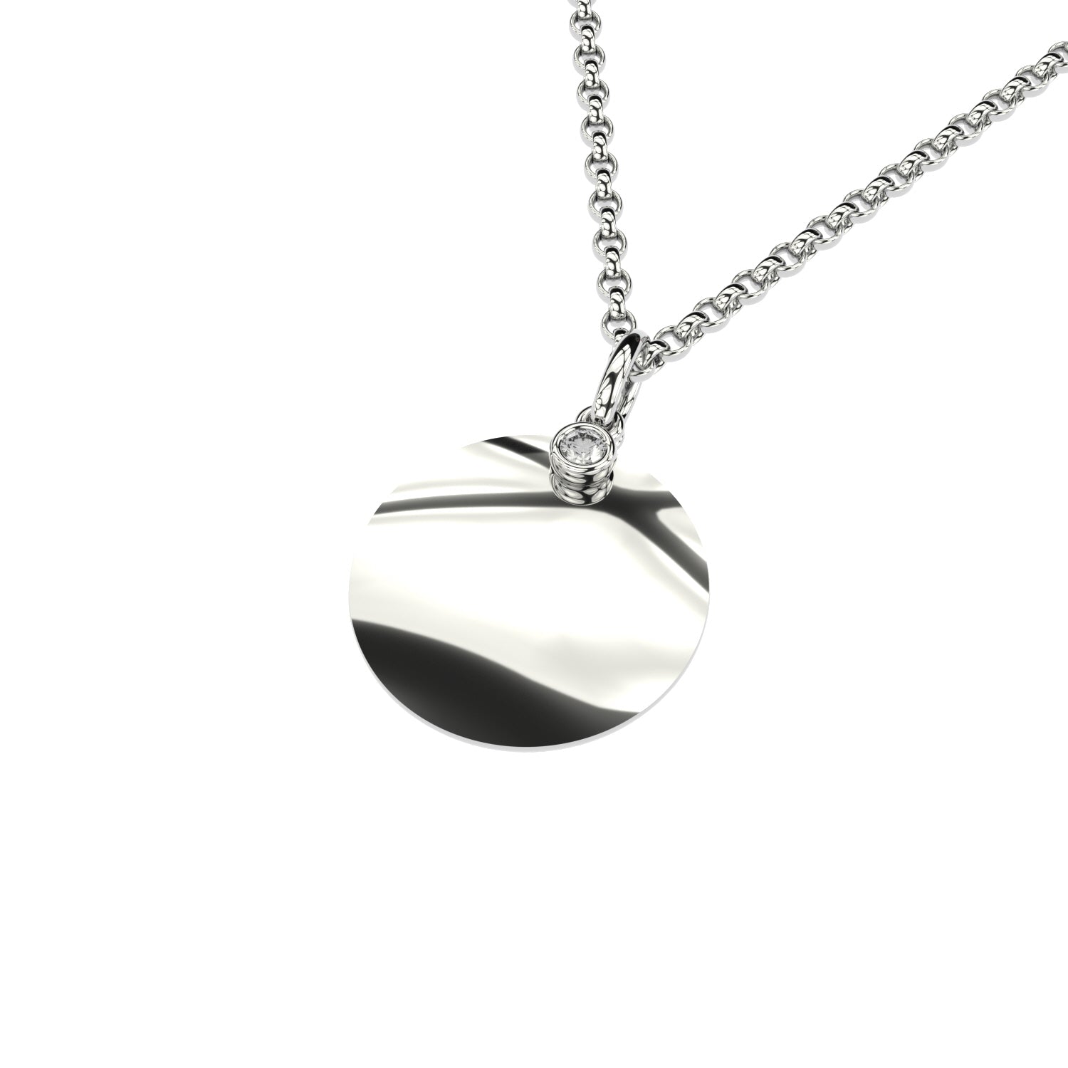 engraved pendant amulet with lab grown diamonds by Formes