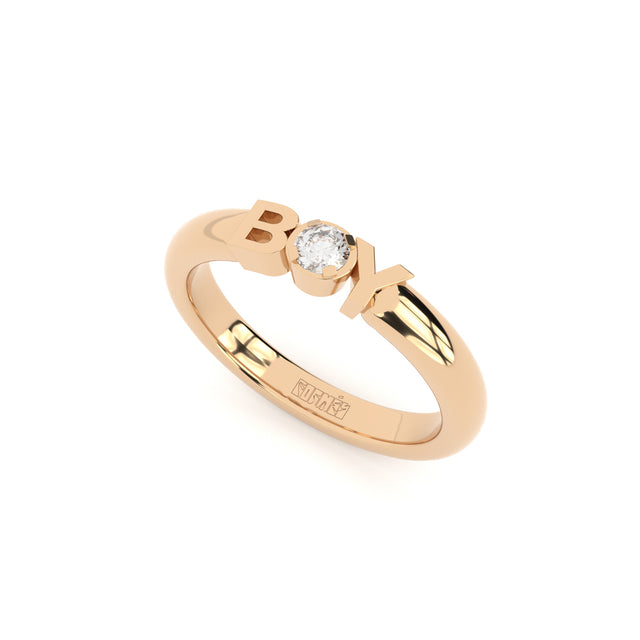 stackable boy ring with lab grown diamonds from Formes