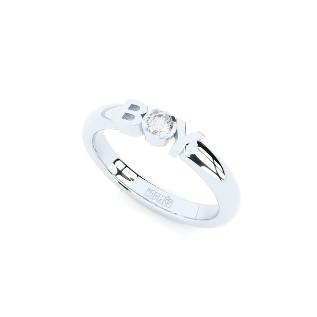 stackable boy ring with lab grown diamonds from Formes