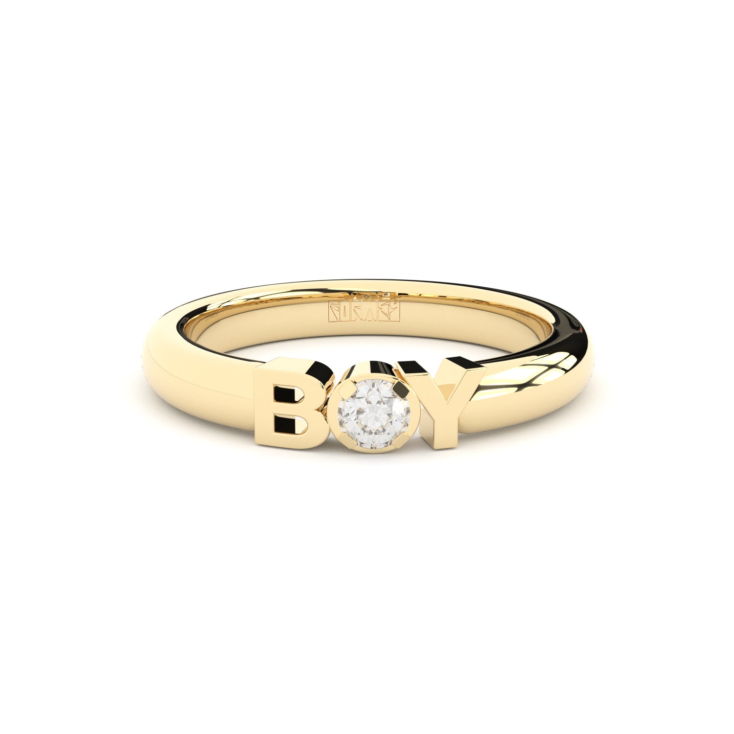 stackable boy ring with lab grown diamonds from Formes