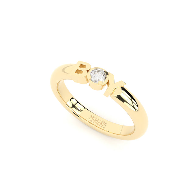 stackable boy ring with lab grown diamonds from Formes