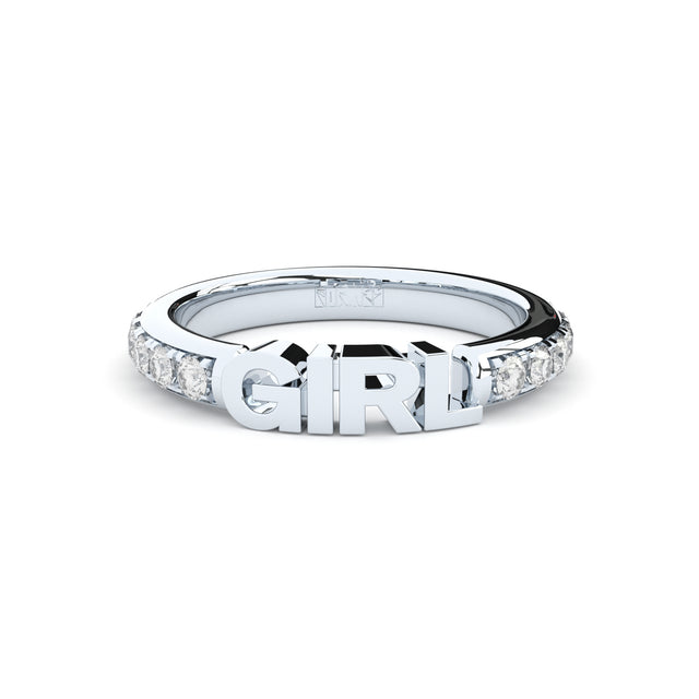 stackable girl ring with lab grown diamonds eternity band from Formes