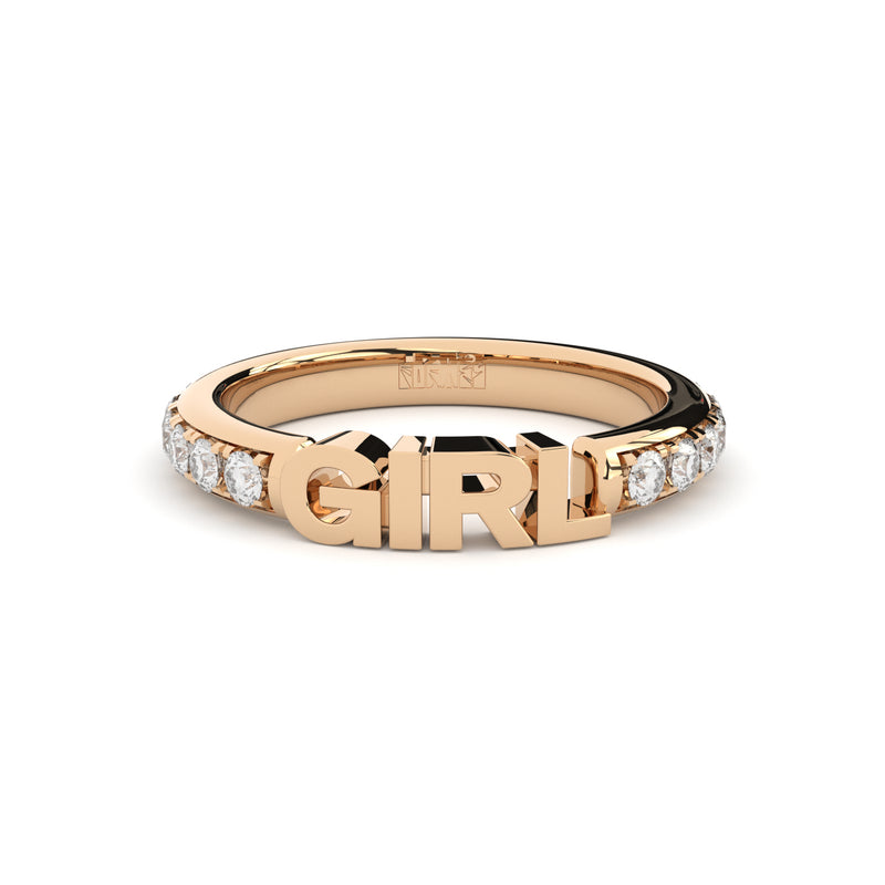 stackable girl ring with lab grown diamonds eternity band from Formes