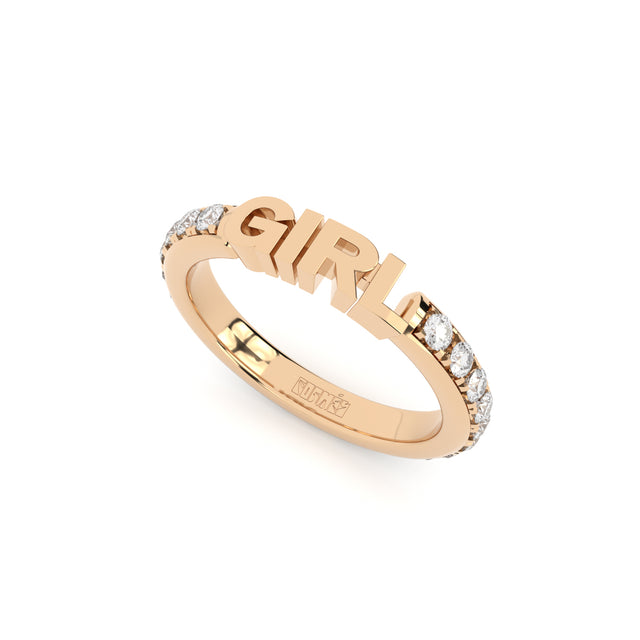 stackable girl ring with lab grown diamonds eternity band from Formes