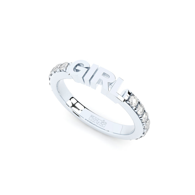 stackable girl ring with lab grown diamonds eternity band from Formes